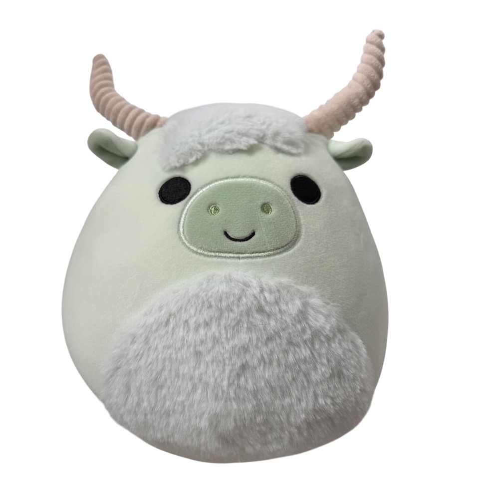 Squishmallows Iver Mint Green Highland Cow 8 Inch‎ Fuzzy Belly Easter Plush Toy